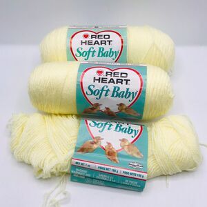 Red Heart Super Saver Acrylic Yarn Powder Yellow 7321 2-Full 1-Partial